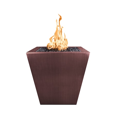 The Outdoor Plus 24 Square Vista Fire Pillar - Copper - Match Lit with Flame Sense - Liquid Propane OPT-FPT2500FSML-LP